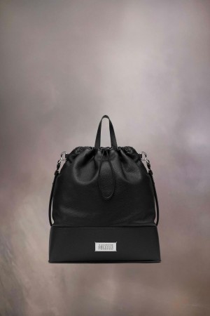 Maison Margiela 5AC Daily Drawstring Backpack Medium Black | USA_MM77700