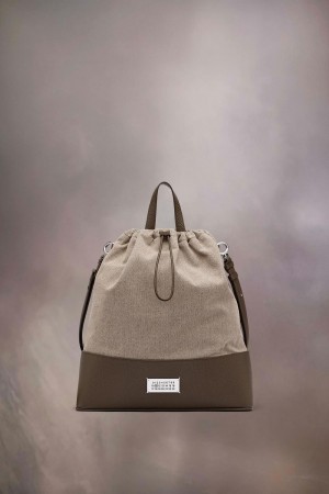 Maison Margiela 5AC Daily Drawstring Backpack Medium Grey | USA_MM64164