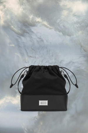 Maison Margiela 5AC Daily Drawstring Backpack Medium Black | USA_MM59661