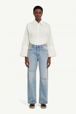 Maison Margiela 5 Pocket Trousers Light Blue | USA_MM58094