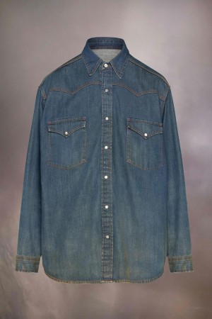 Maison Margiela Americana Wash Shirt Blue | USA_MM88984