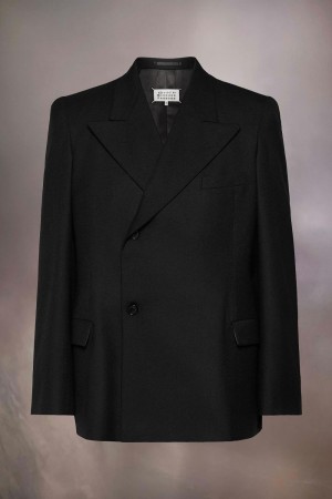 Maison Margiela Barathea Wool Suit Jacket Black | USA_MM48789