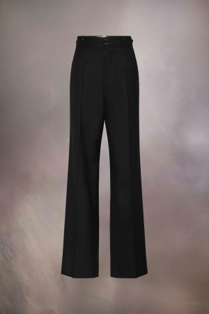 Maison Margiela Barathea Wool Trousers Black | USA_MM64398