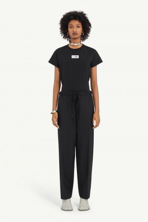Maison Margiela Black Tapered Tailored Trousers Black | USA_MM34340