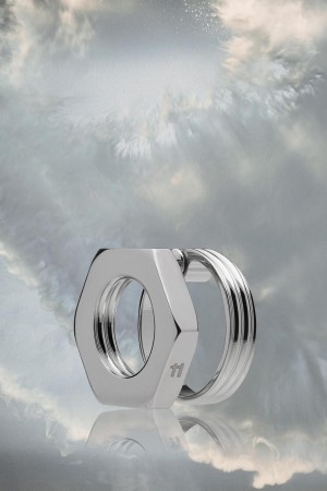 Maison Margiela Bolt And Nut Cut-out Earring Silver | USA_MM11953