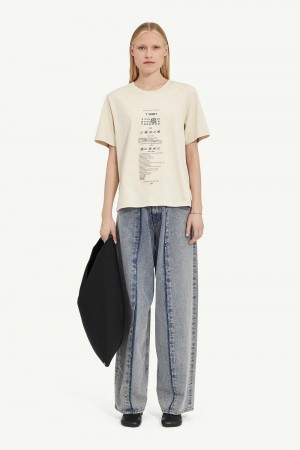 Maison Margiela Care Label Print Cotton T-shirt White | USA_MM42876