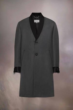 Maison Margiela Cavalry Twill Coat Dark Grey | USA_MM21120