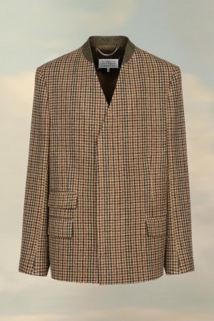 Maison Margiela Check Blazer Brown | USA_MM87286