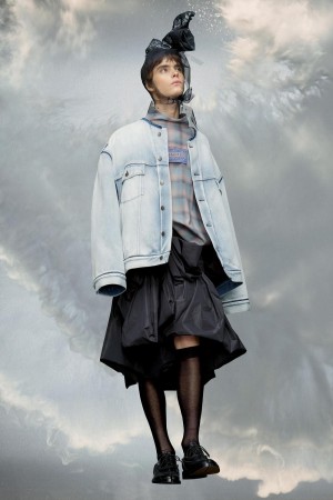 Maison Margiela Collarless Denim Jacket Light Blue | USA_MM41465