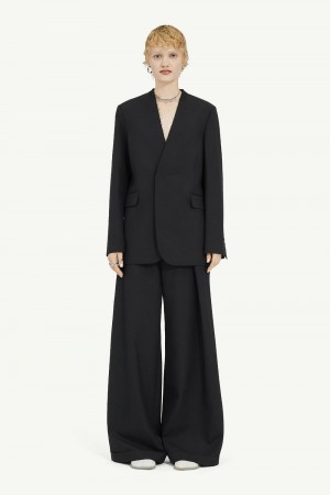 Maison Margiela Collarless Padded Suit Jacket Black | USA_MM63247