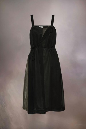 Maison Margiela Contrast Dress Deep Green / Black | USA_MM20190
