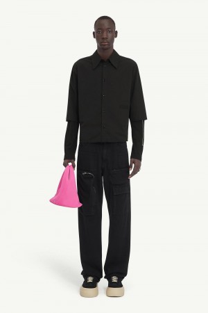 Maison Margiela Cotton Long-sleeved T-shirt Black | USA_MM97687