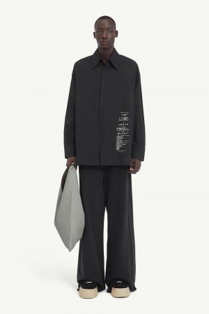 Maison Margiela Cotton Poplin Shirt Black | USA_MM79555