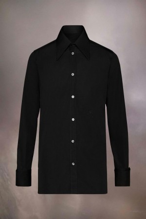 Maison Margiela Cotton Poplin Shirt Black | USA_MM15339