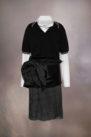 Maison Margiela DéCortiqué Midi Dress Black / White | USA_MM16648