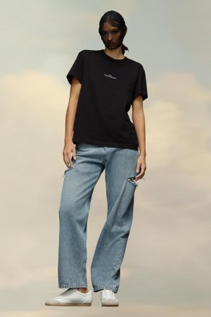 Maison Margiela Distorted Logo T-shirt Black | USA_MM63271