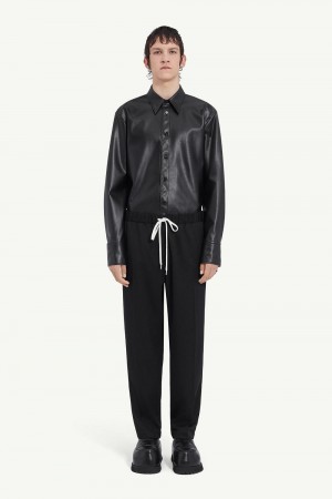 Maison Margiela Drawstring Tailored Trousers Black | USA_MM56021