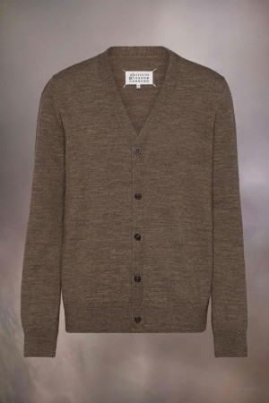 Maison Margiela Elbow Patch Cardigan Brown | USA_MM45871