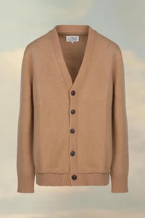 Maison Margiela Elbow Patch Cardigan Brown | USA_MM49513