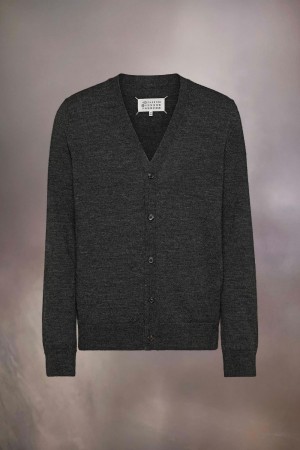 Maison Margiela Elbow Patch Cardigan Dark Grey | USA_MM95601