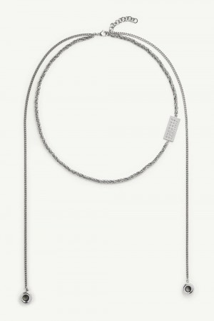 Maison Margiela Embossed Numeric Necklace Silver | USA_MM54904