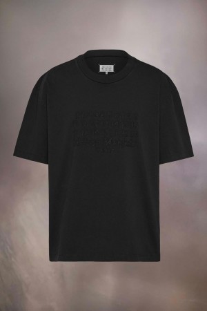 Maison Margiela Embroidered Logo T-shirt Black | USA_MM63716