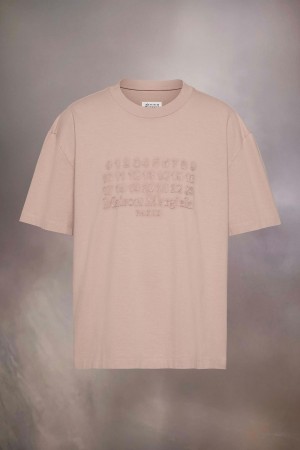 Maison Margiela Embroidered Logo T-shirt Coral | USA_MM24020
