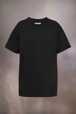 Maison Margiela Embroidered Logo T-shirt Black | USA_MM89557