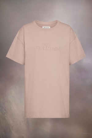 Maison Margiela Embroidered Logo T-shirt Coral | USA_MM78099