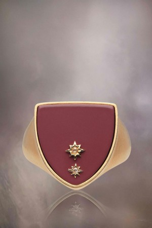 Maison Margiela Enamel Signet Ring Red Gold | USA_MM23654