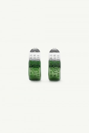 Maison Margiela Engraved Numeric Signature Earrings Green | USA_MM30231