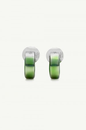 Maison Margiela Engraved Numeric Signature Earrings Green | USA_MM97843