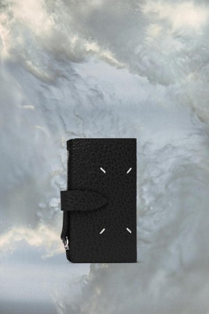 Maison Margiela Four Stitches Zip Wallet Black | USA_MM72085