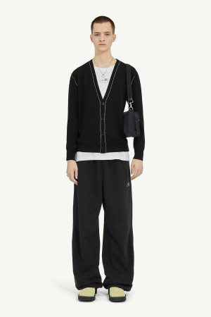 Maison Margiela Gauge 12 Lightweight V Neck Cardigan Black | USA_MM49748