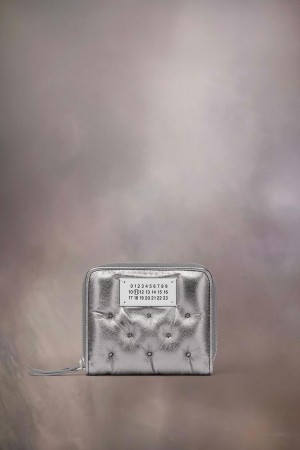 Maison Margiela Glam Slam Embroidered Wallet Silver | USA_MM15625