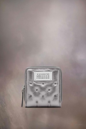 Maison Margiela Glam Slam Embroidered Wallet Silver | USA_MM71384