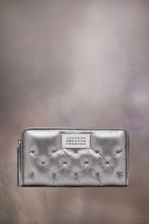 Maison Margiela Glam Slam Embroidered Wallet Silver | USA_MM17774