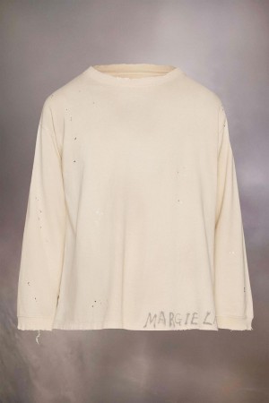 Maison Margiela Handwritten Logo Top Beige | USA_MM46970