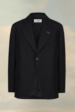Maison Margiela Herringbone Wool Jacket Black | USA_MM54044
