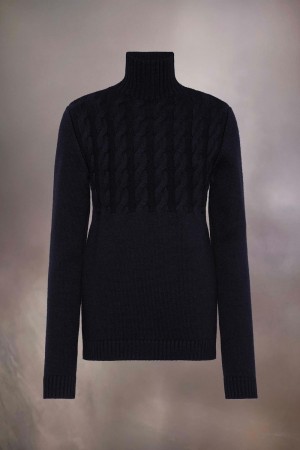 Maison Margiela High-neck Virgin Wool Sweater Black | USA_MM24028