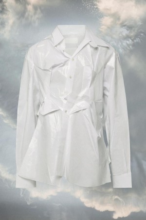 Maison Margiela High-shine Cotton Poplin Shirt White | USA_MM25184