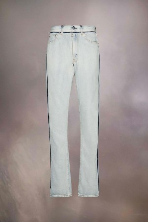Maison Margiela Japanese Denim Turn-up Jeans Light Blue | USA_MM98153