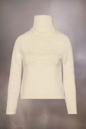 Maison Margiela Knit High-neck Sweater White | USA_MM33661