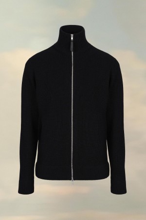 Maison Margiela Knit Zip-up Cardigan Black | USA_MM31249