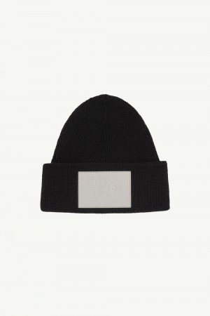 Maison Margiela Knitted Beanie Black Grey | USA_MM14313