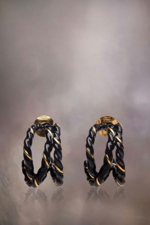 Maison Margiela Laces Earrings Black | USA_MM92008