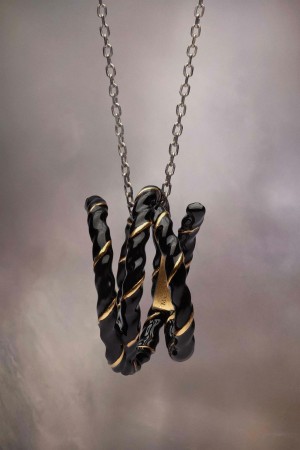 Maison Margiela Laces Necklace Black | USA_MM38545