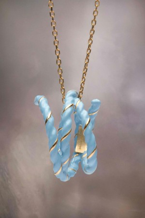 Maison Margiela Laces Necklace Blue | USA_MM41982