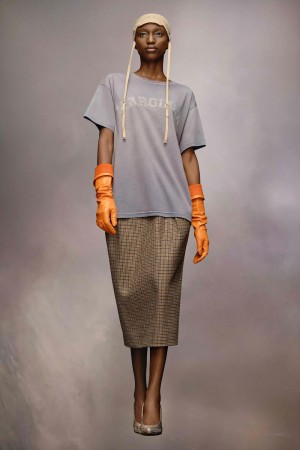 Maison Margiela Logo Cotton Jersey T-shirt Purple | USA_MM23313