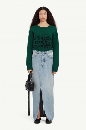 Maison Margiela Long Skirt Blue | USA_MM53611